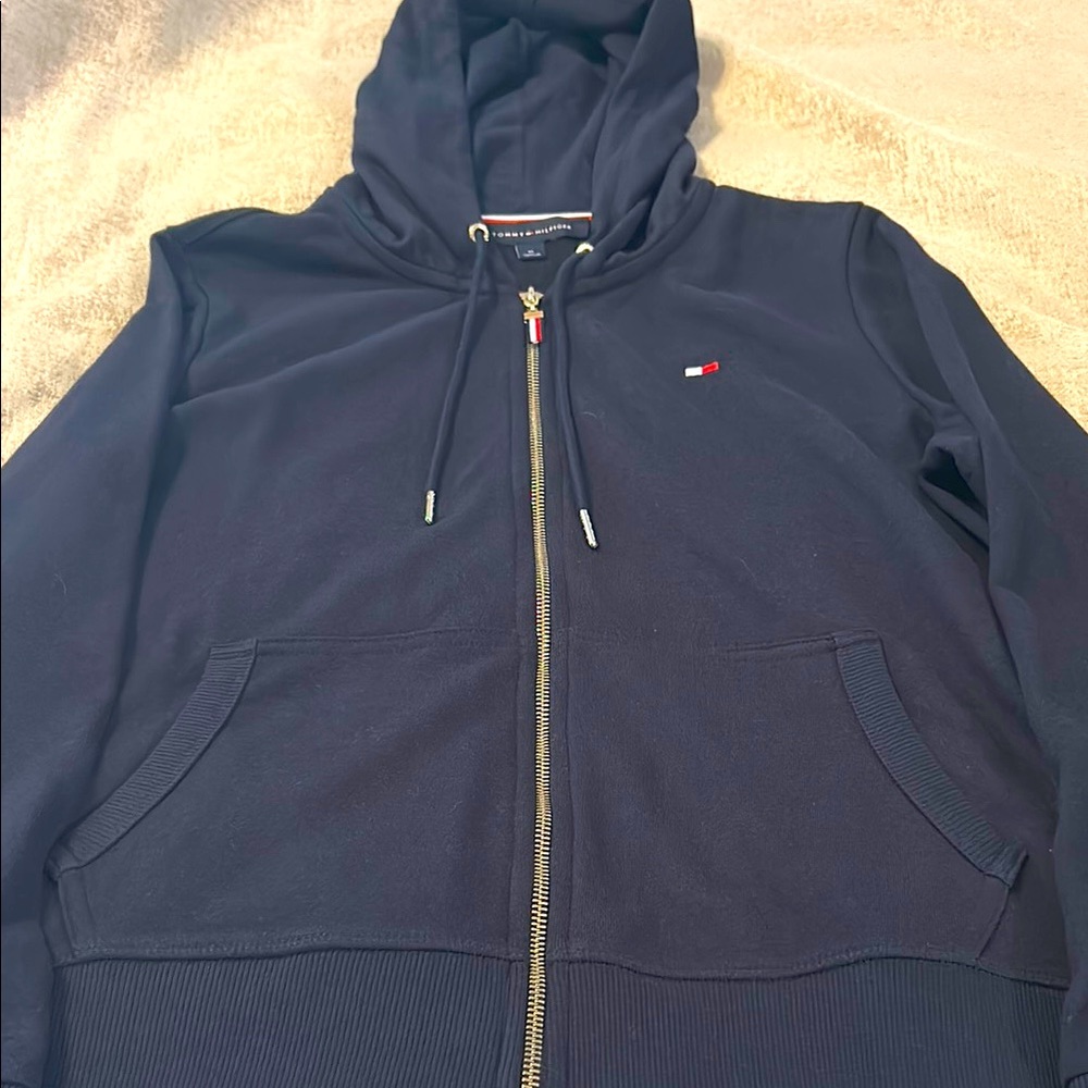 Tommy Hilfiger Navy Blue Full-Zip Hoodie. New Without Tags——-Unisex - Picture 3 of 6